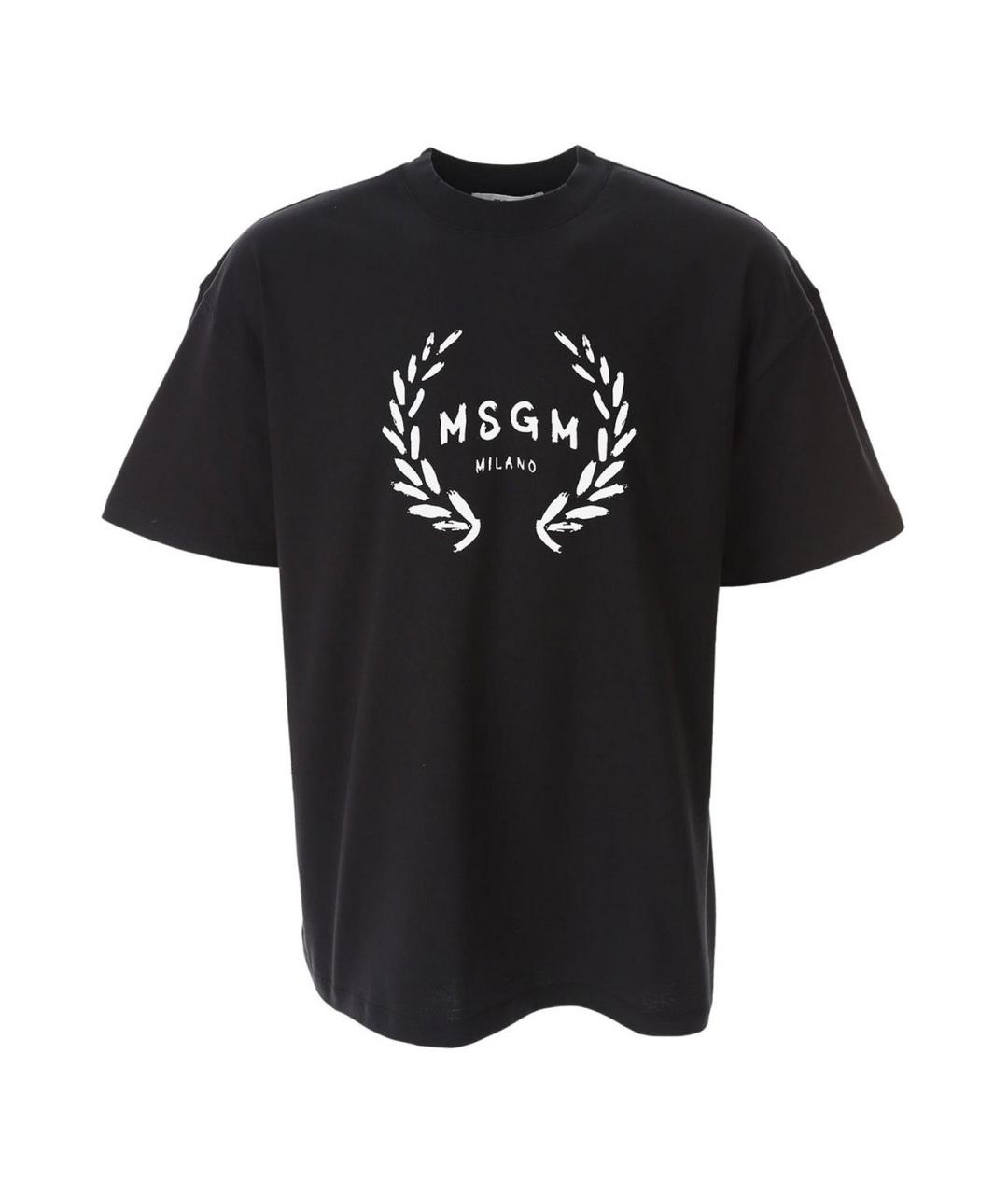 MSGM Черная хлопковая футболка, фото 1