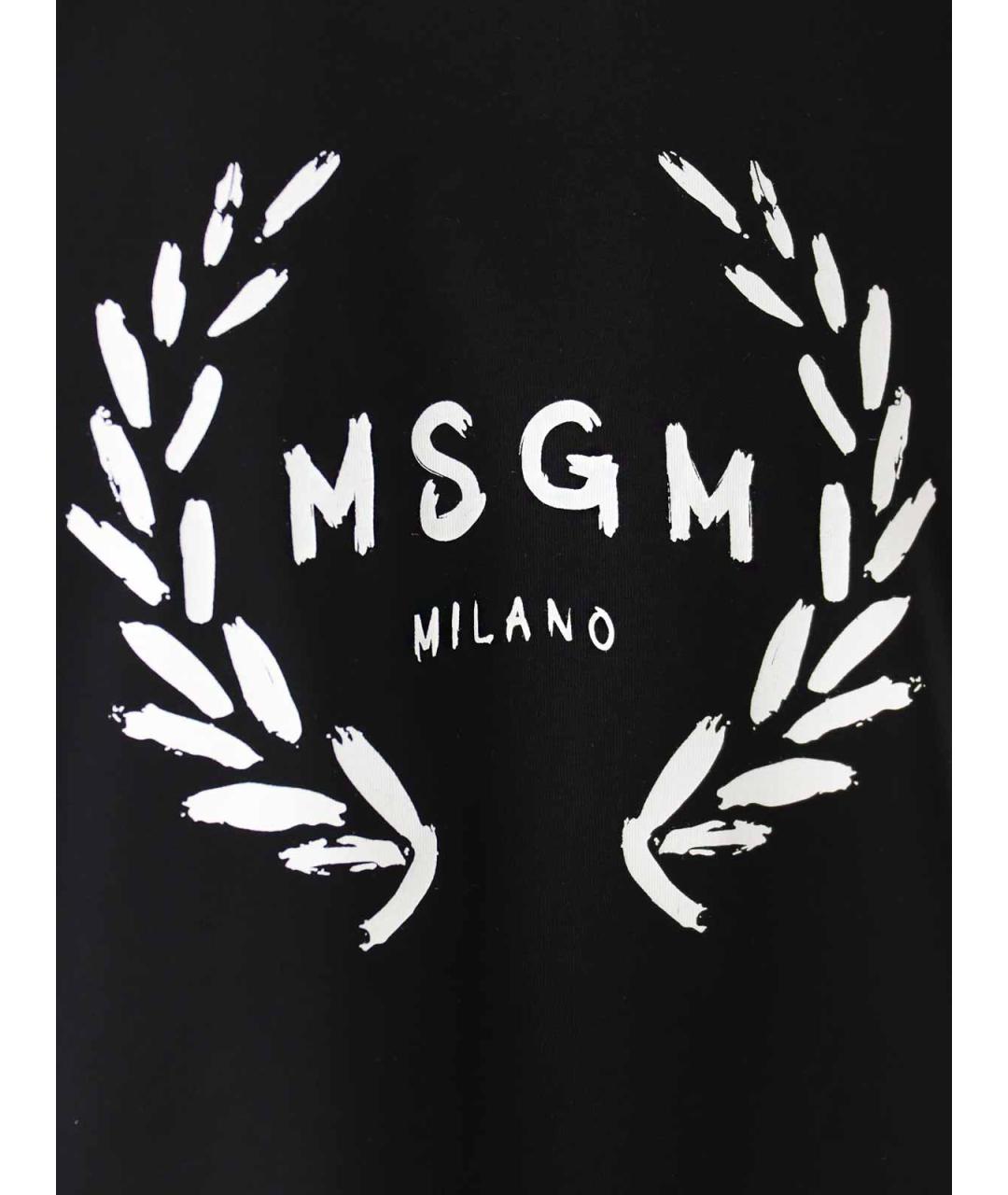 MSGM Черная хлопковая футболка, фото 3