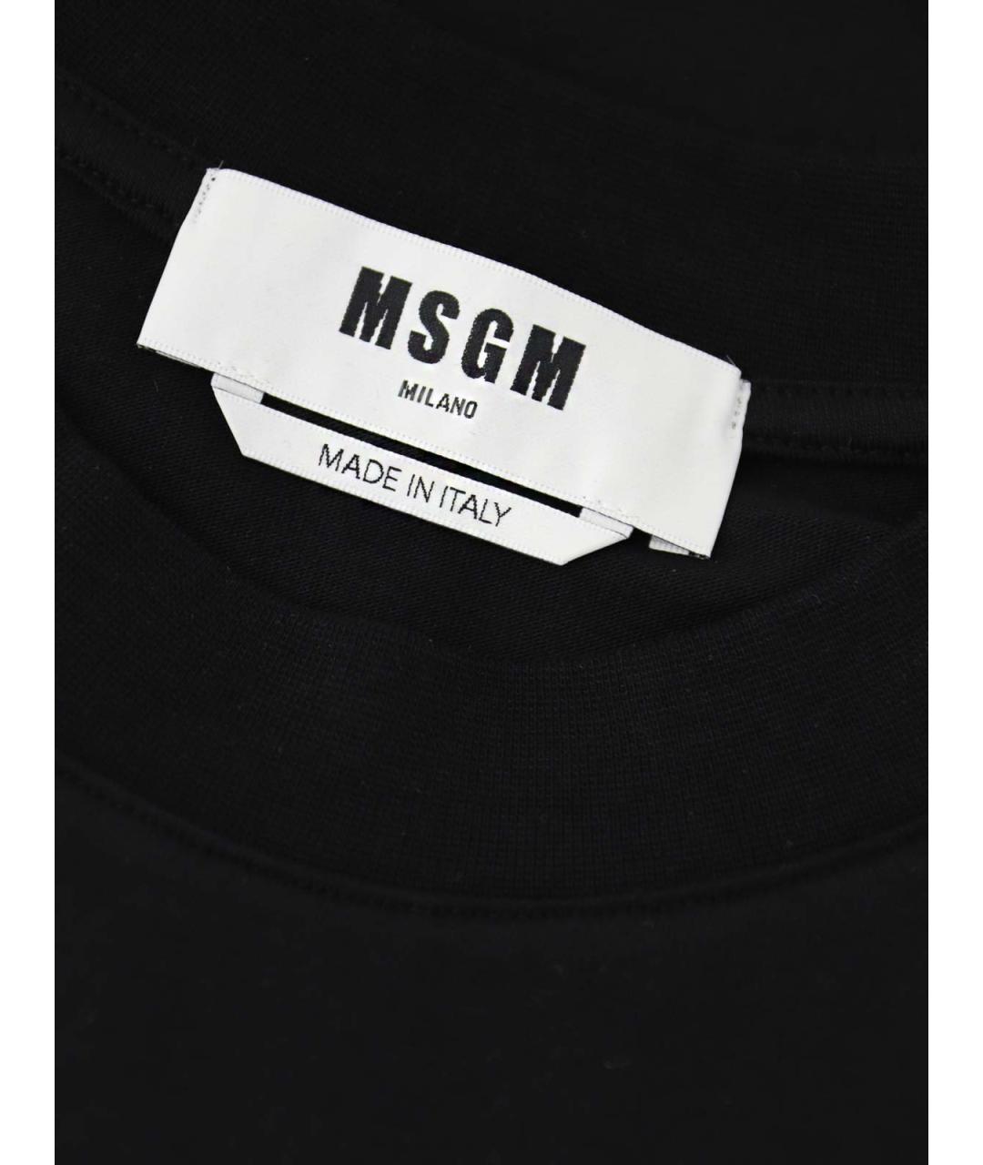 MSGM Черная хлопковая футболка, фото 4