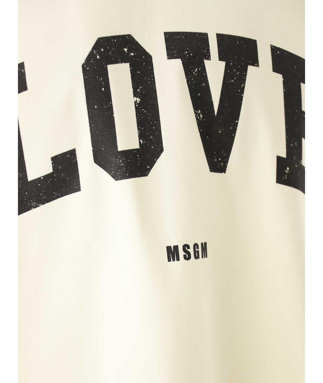 MSGM Бежевая хлопковая футболка, фото 3