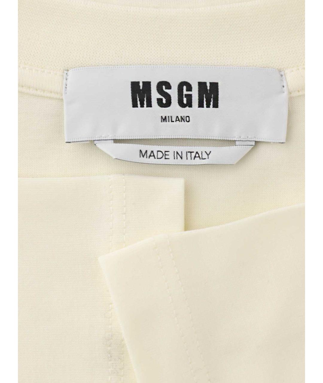 MSGM Бежевая хлопковая футболка, фото 5