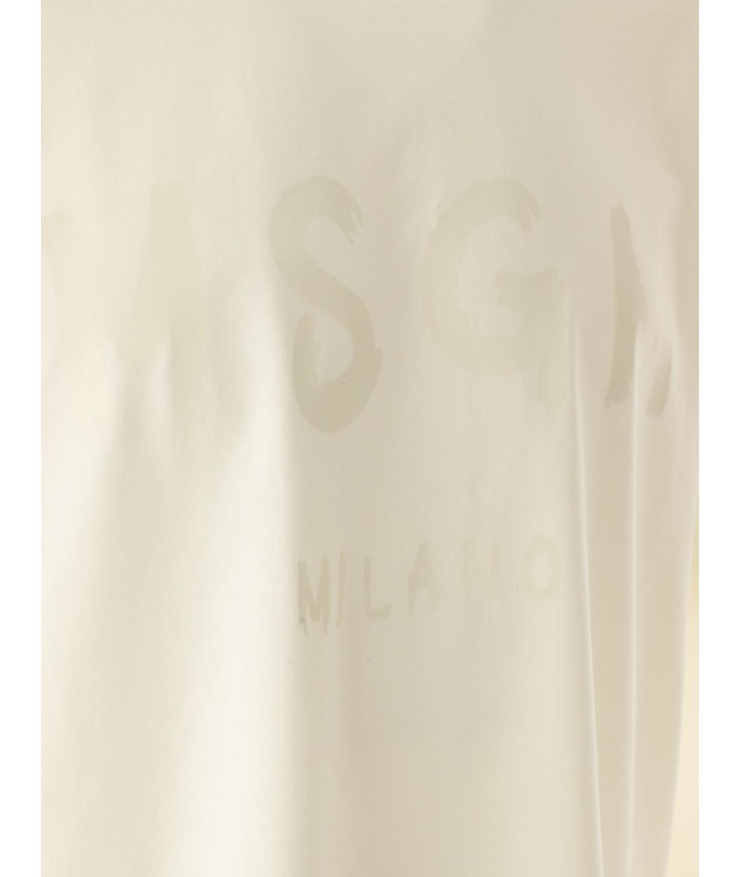 MSGM Бежевая хлопковая футболка, фото 3