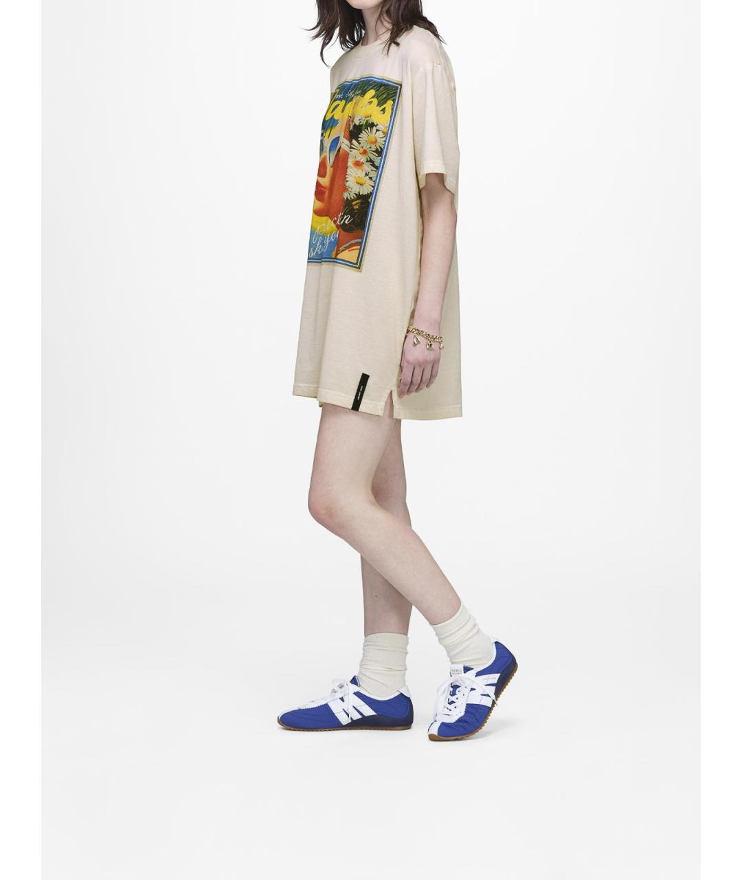 MARC JACOBS Бежевая хлопковая футболка, фото 4