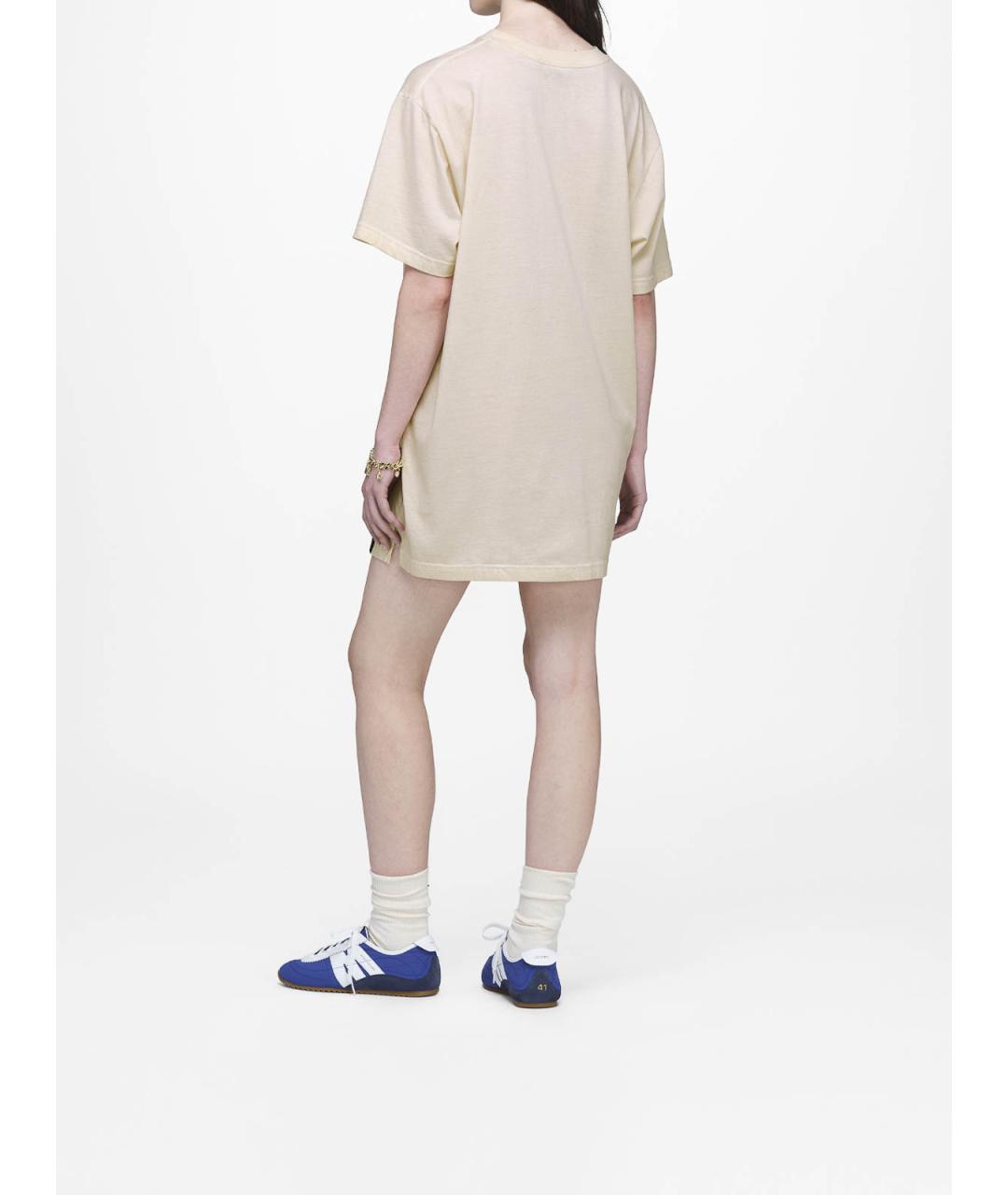 MARC JACOBS Бежевая хлопковая футболка, фото 6