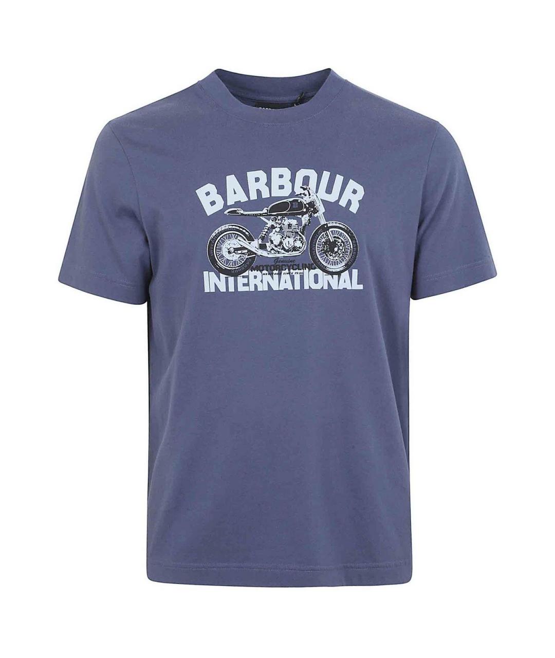 BARBOUR Синяя хлопковая футболка, фото 1