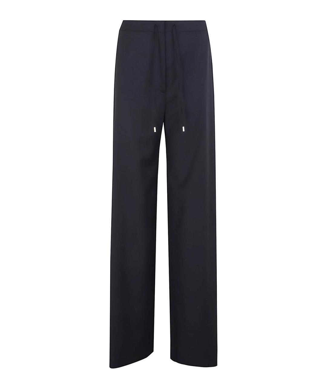 MAX MARA Синие шерстяные прямые брюки, фото 1
