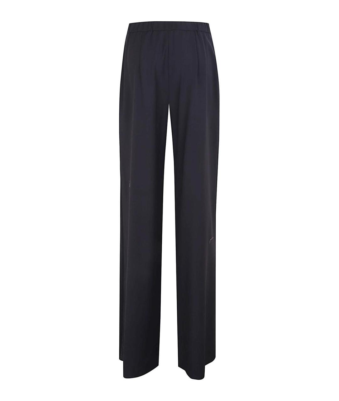 MAX MARA Синие шерстяные прямые брюки, фото 2