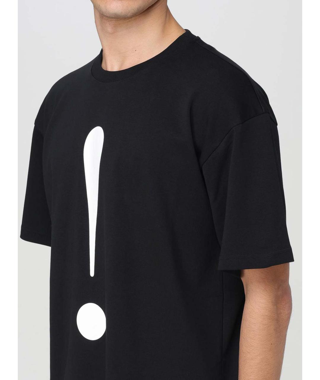 MOSCHINO Черная хлопковая футболка, фото 4
