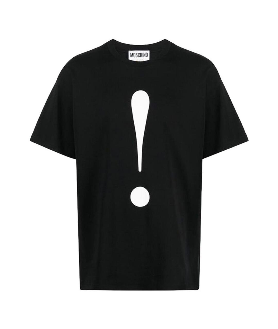 MOSCHINO Черная хлопковая футболка, фото 1