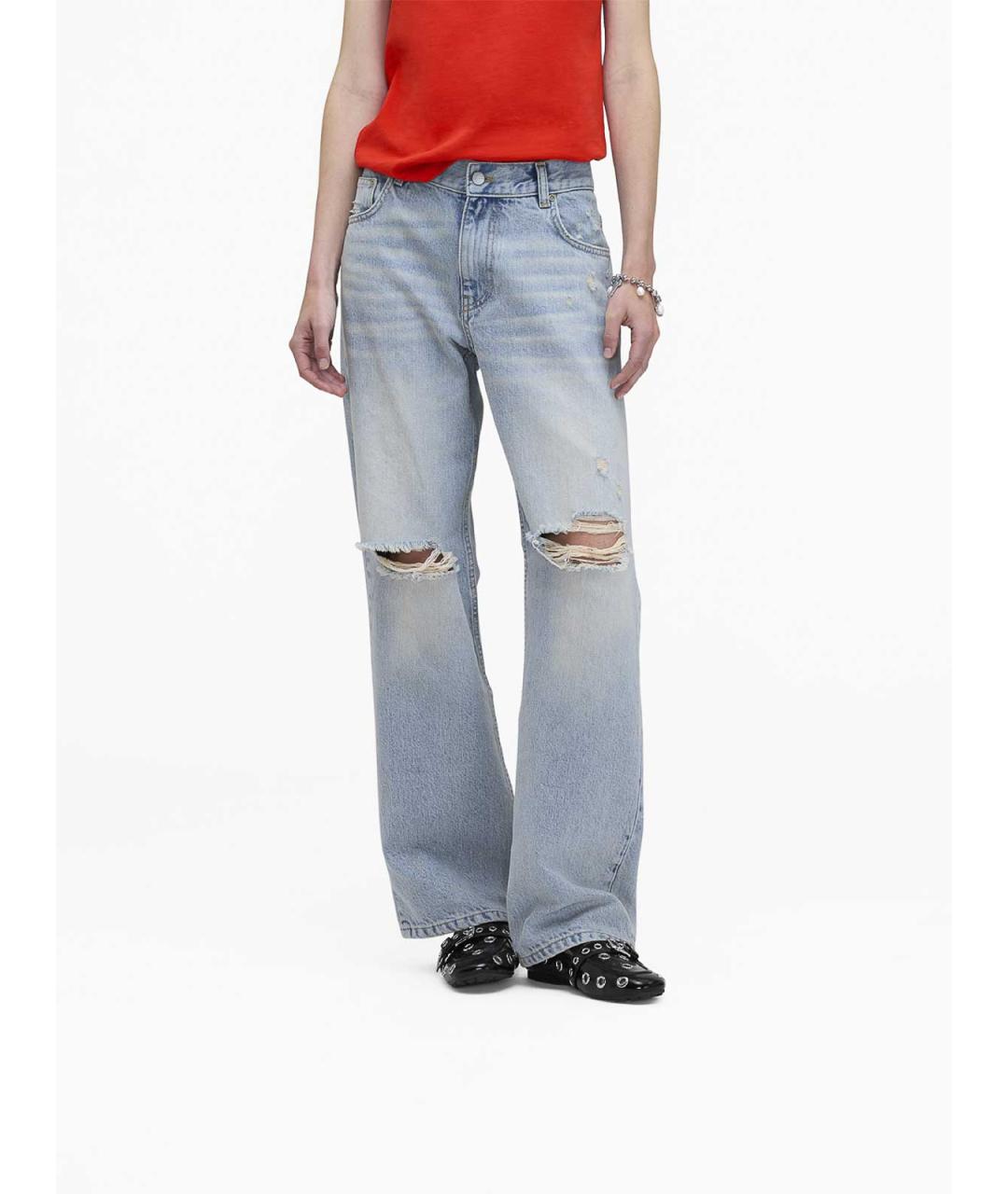 MARC JACOBS Голубые хлопковые прямые джинсы, фото 4
