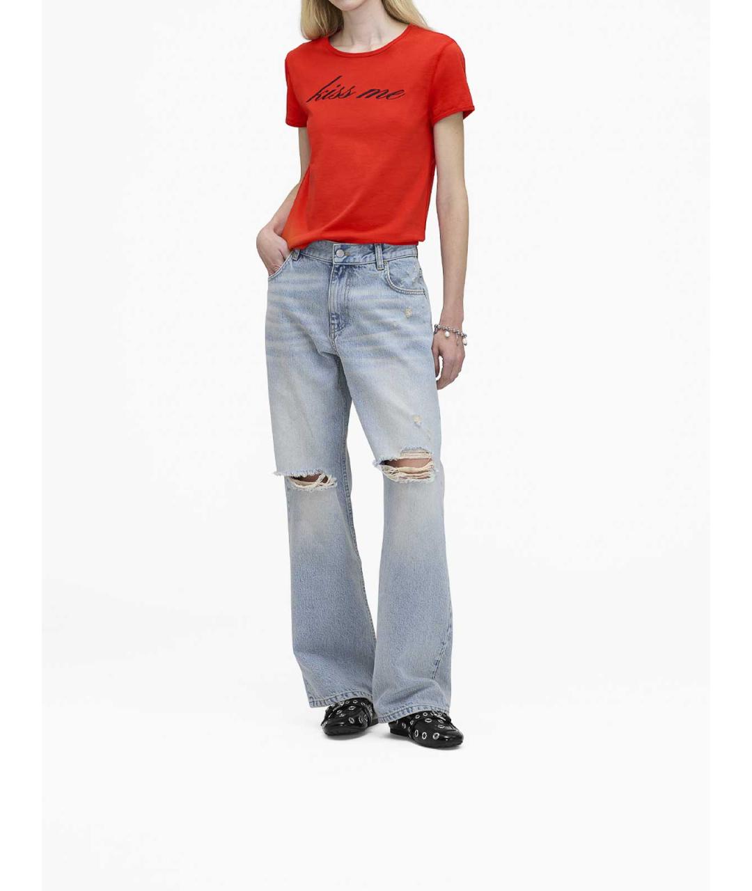 MARC JACOBS Голубые хлопковые прямые джинсы, фото 3