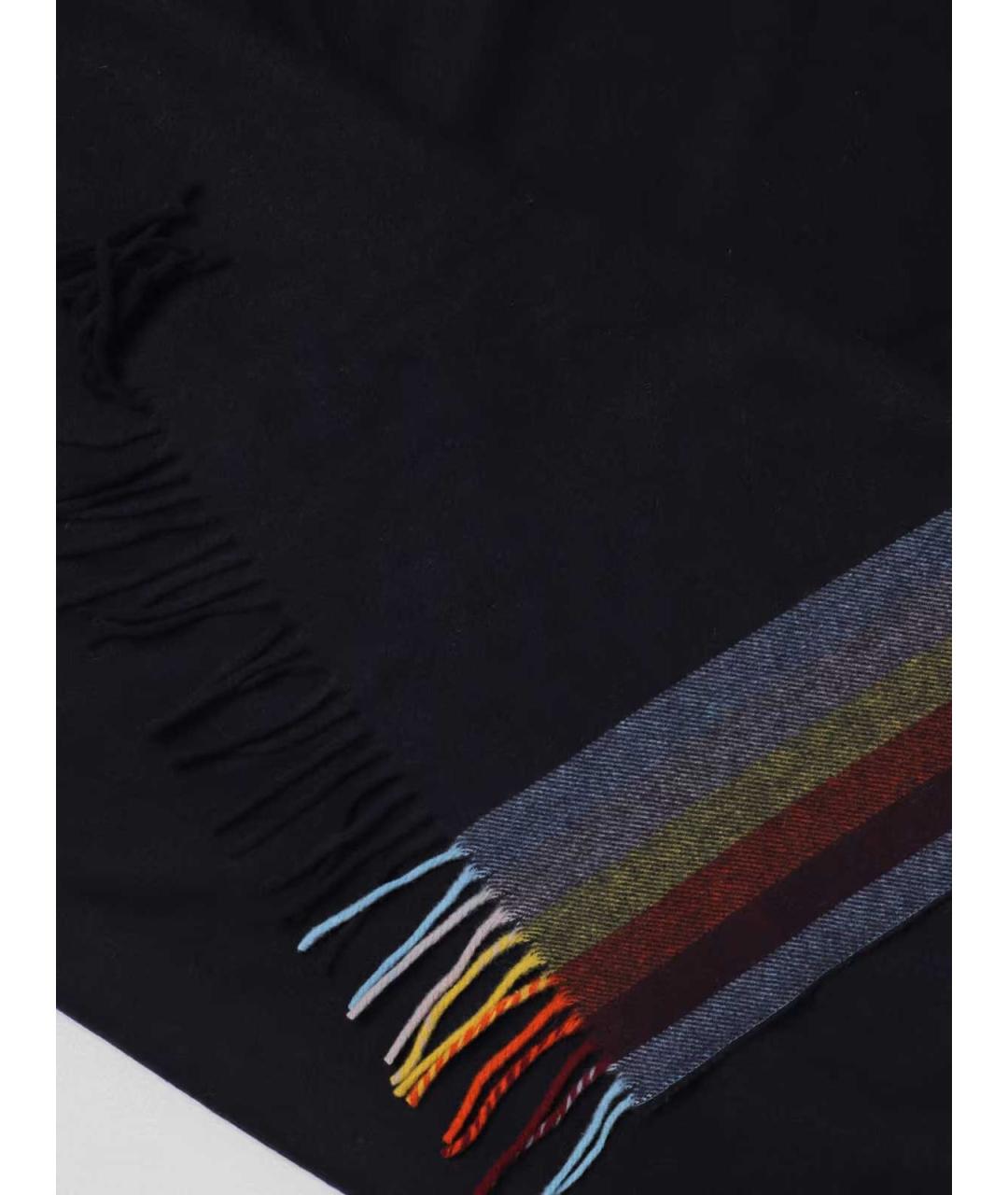 PAUL SMITH Черный шерстяной шарф, фото 2