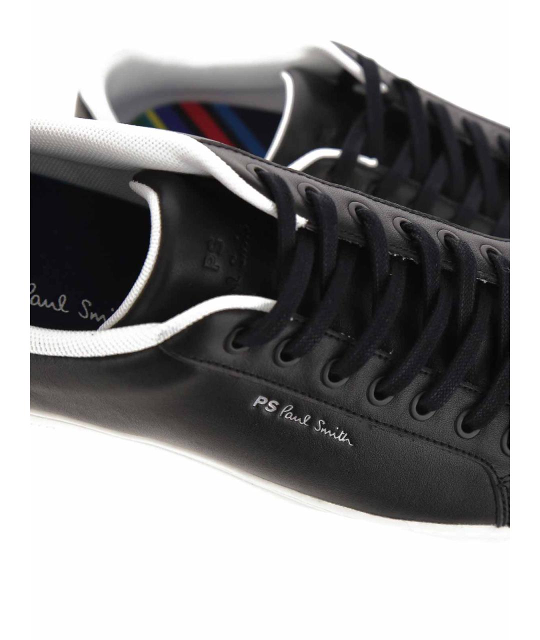 PS BY PAUL SMITH Черные кожаные низкие кроссовки / кеды, фото 6
