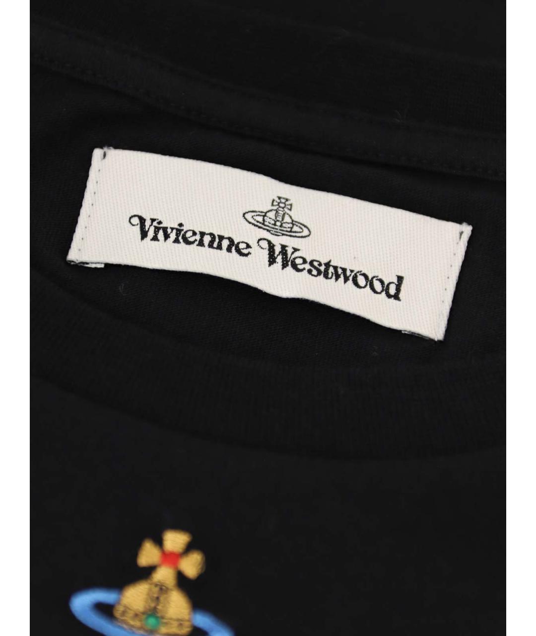 VIVIENNE WESTWOOD Черная хлопковая футболка, фото 5