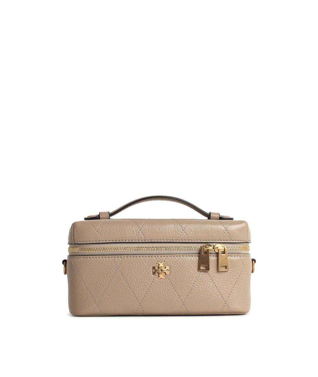 TORY BURCH Бежевая кожаная сумка с короткими ручками, фото 1
