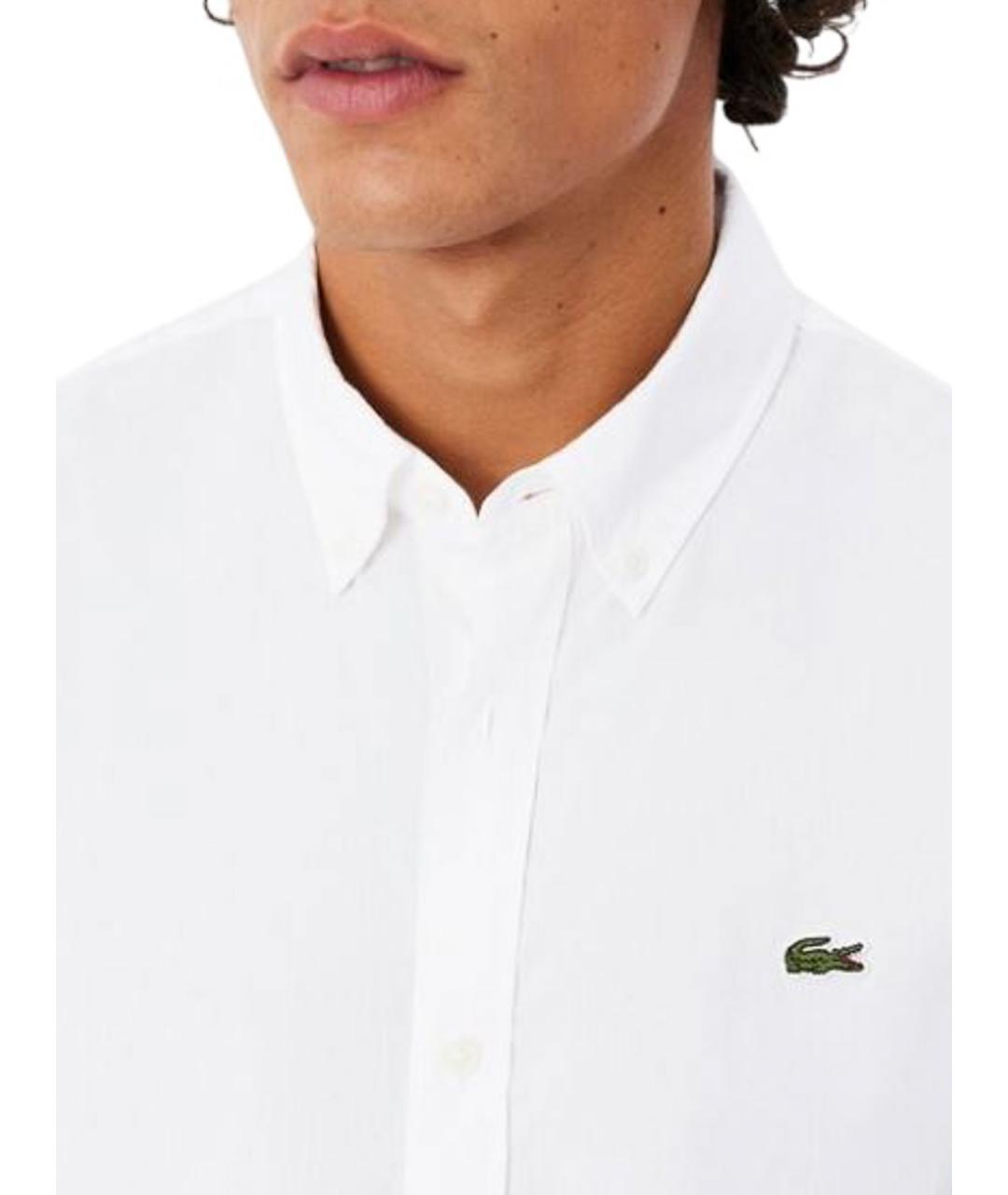 LACOSTE Белая хлопковая классическая рубашка, фото 5