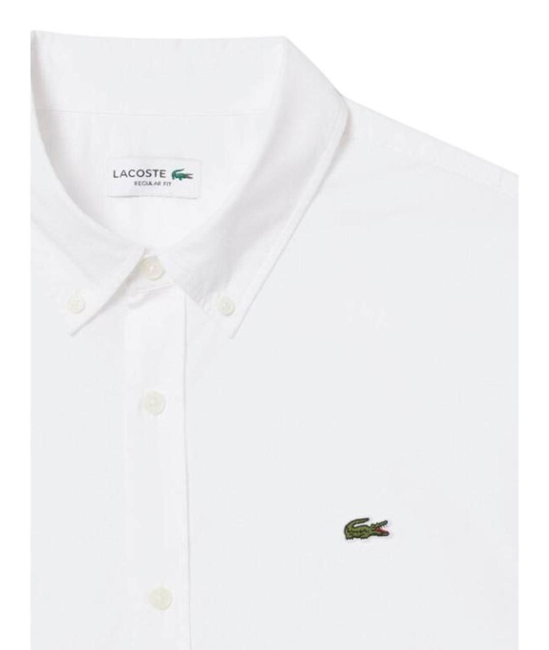 LACOSTE Белая хлопковая классическая рубашка, фото 2