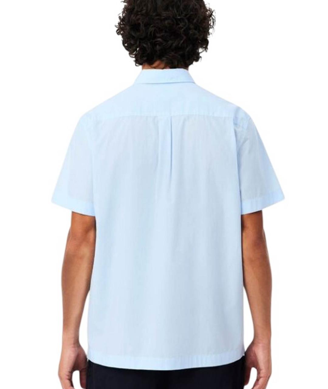 LACOSTE Голубая хлопковая кэжуал рубашка, фото 3