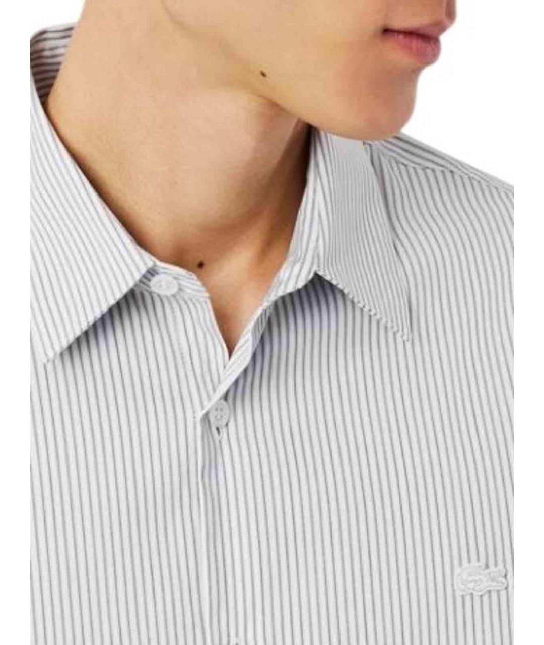 LACOSTE Серая хлопковая кэжуал рубашка, фото 4