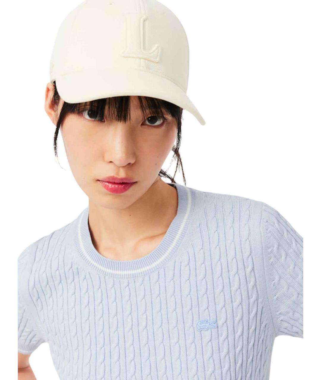 LACOSTE Голубой хлопковый джемпер / свитер, фото 4