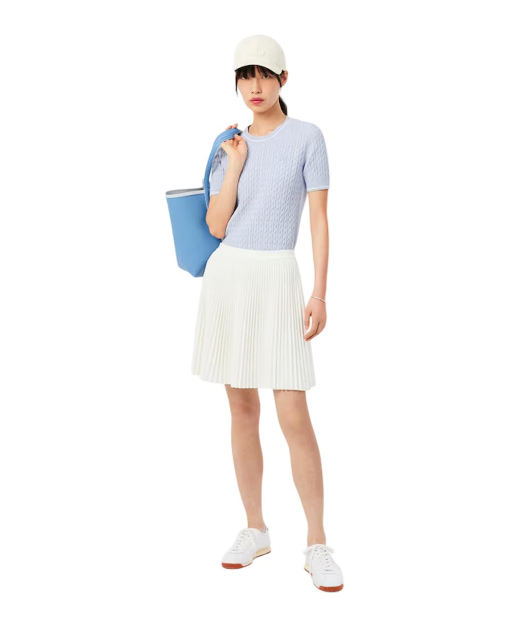 LACOSTE Голубой хлопковый джемпер / свитер, фото 6
