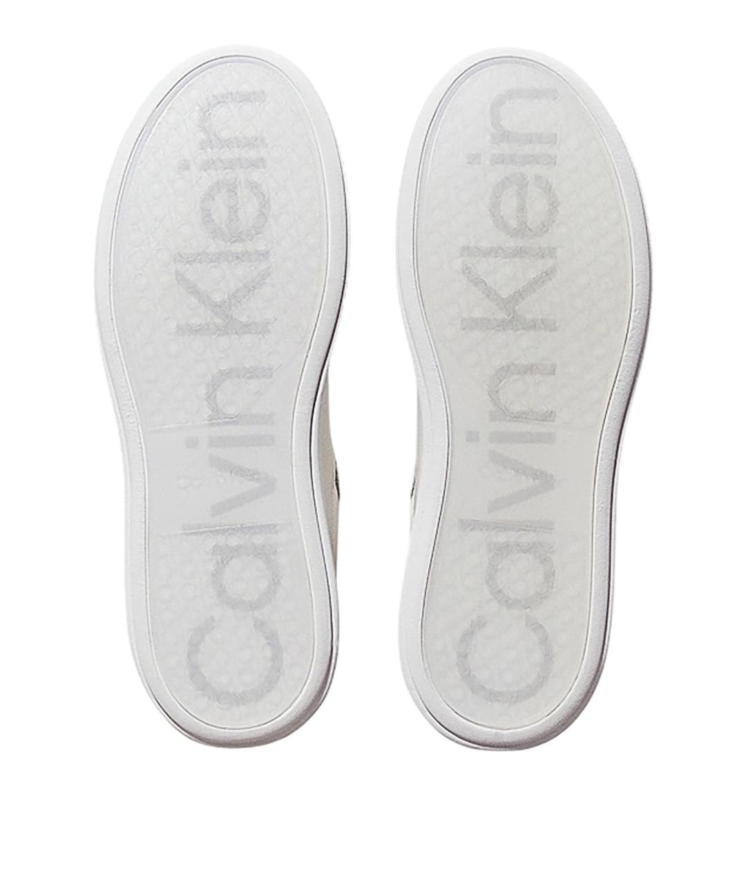CALVIN KLEIN Белые кожаные низкие кроссовки / кеды, фото 5