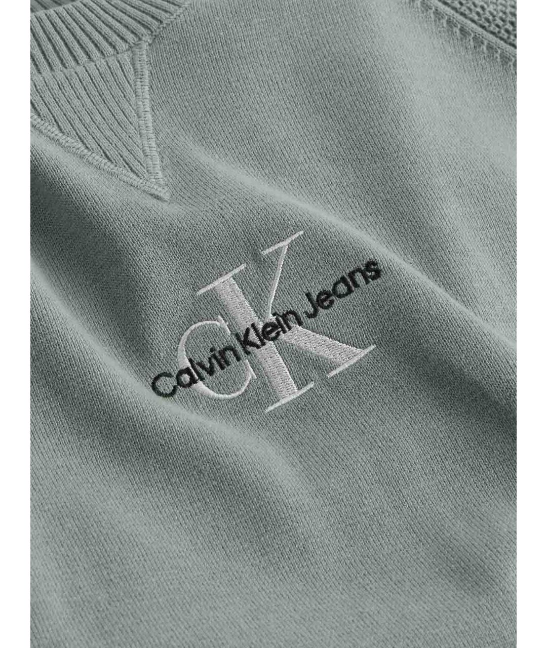 CALVIN KLEIN Серый хлопковый джемпер / свитер, фото 2