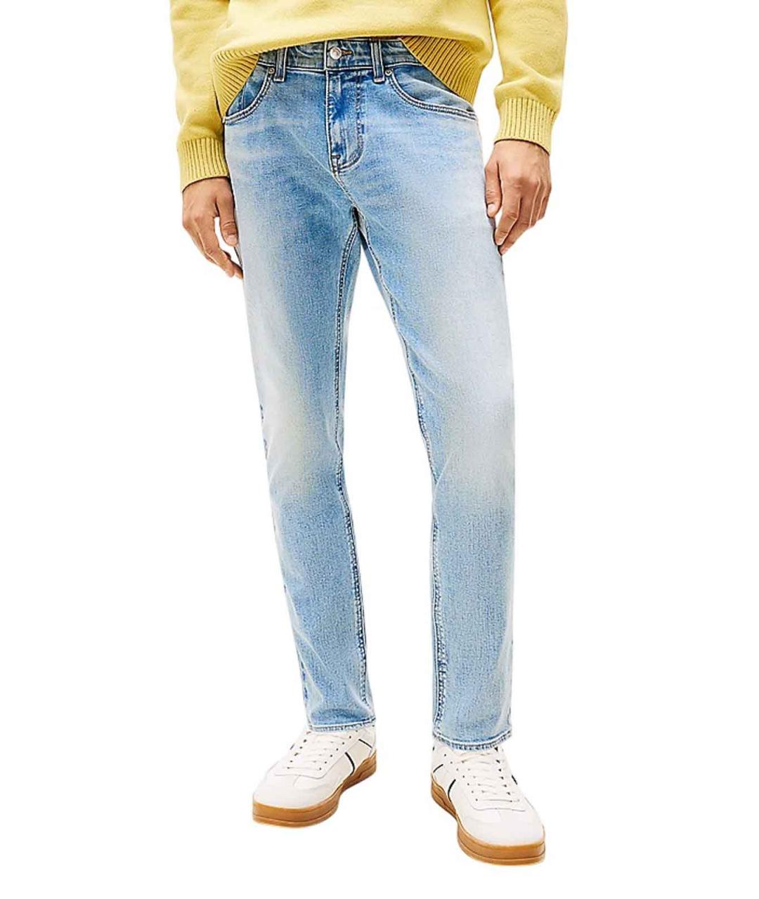 TOMMY HILFIGER Голубые хлопковые прямые джинсы, фото 2