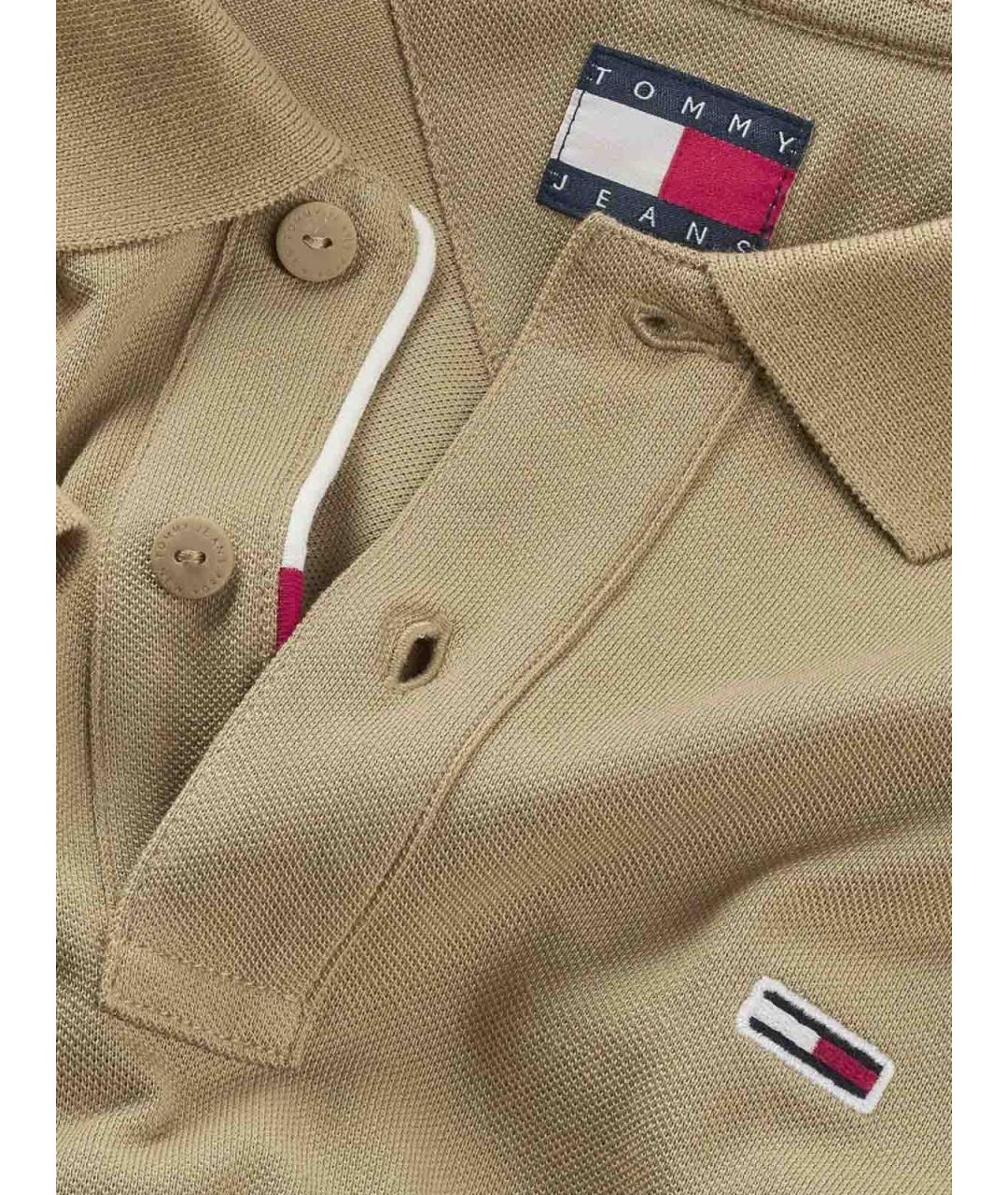 TOMMY HILFIGER Бежевое хлопковое поло с коротким рукавом, фото 3