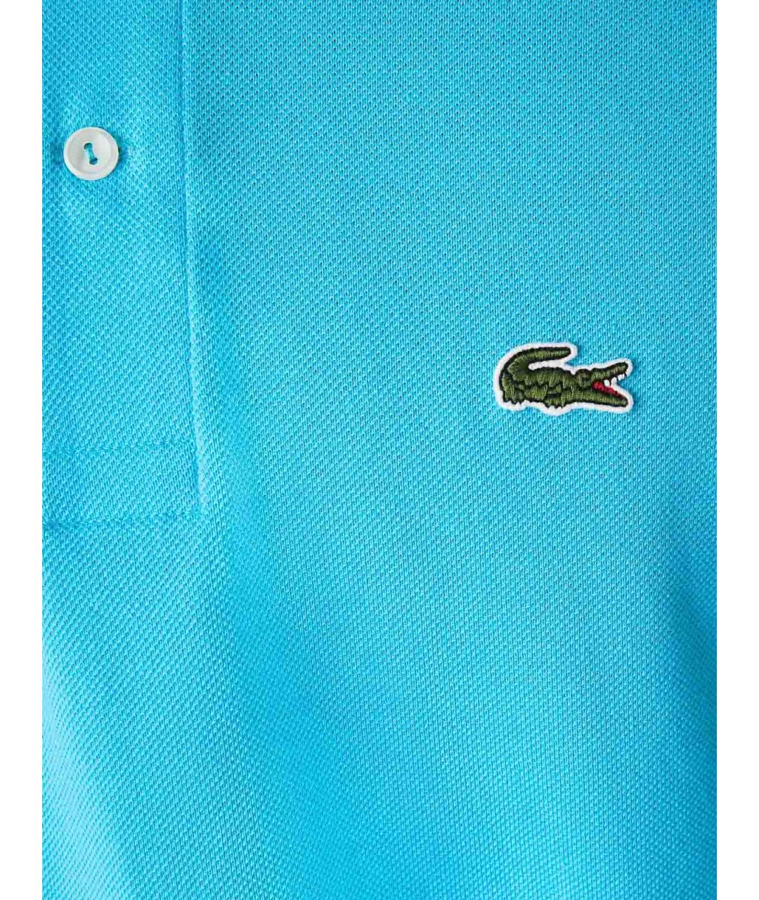 LACOSTE Голубое хлопковое поло с коротким рукавом, фото 3