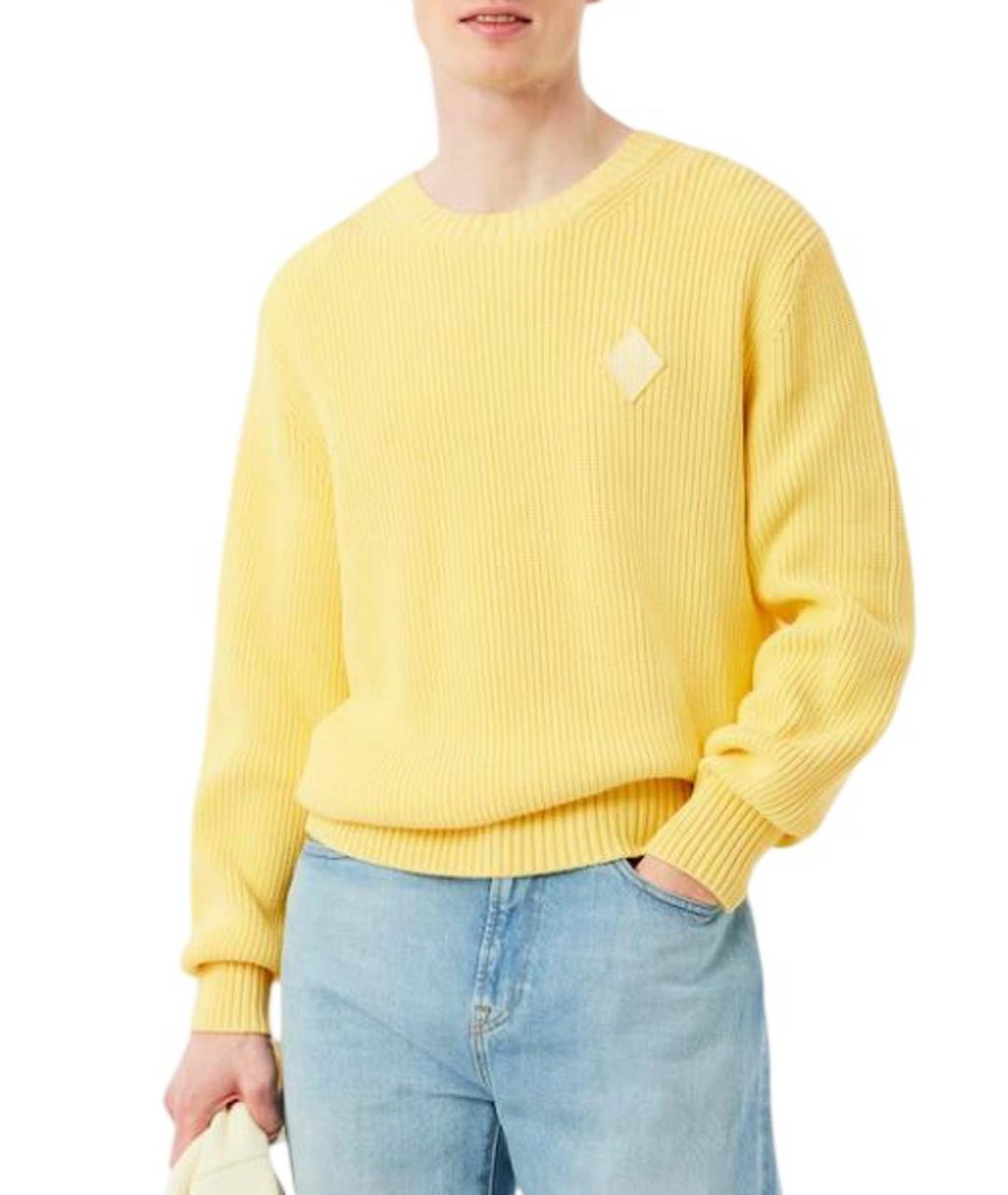 LACOSTE Желтый хлопковый джемпер / свитер, фото 4