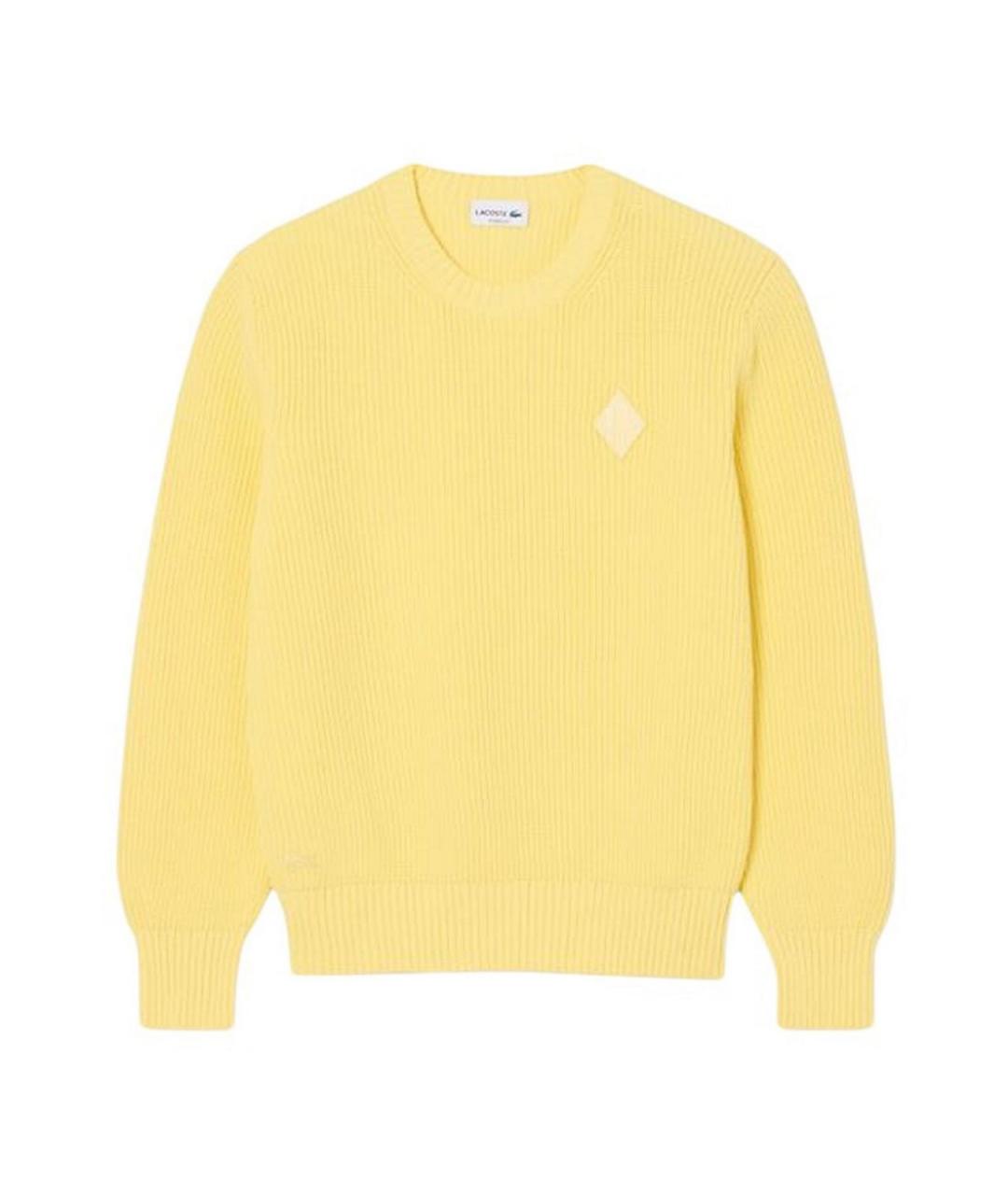 LACOSTE Желтый хлопковый джемпер / свитер, фото 1