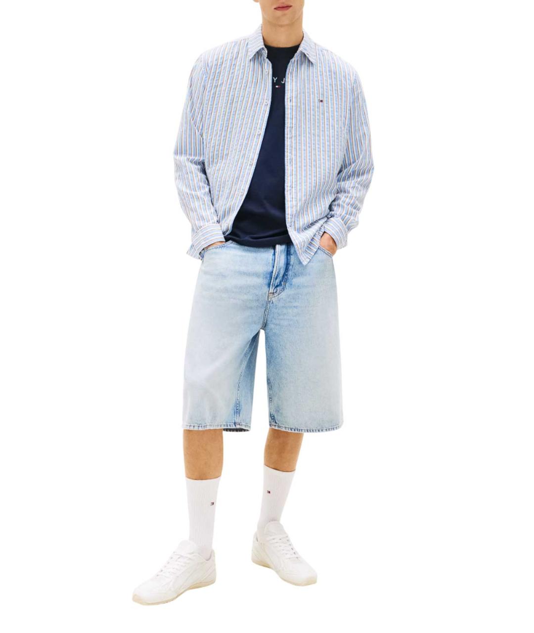 TOMMY HILFIGER Голубая хлопковая кэжуал рубашка, фото 4