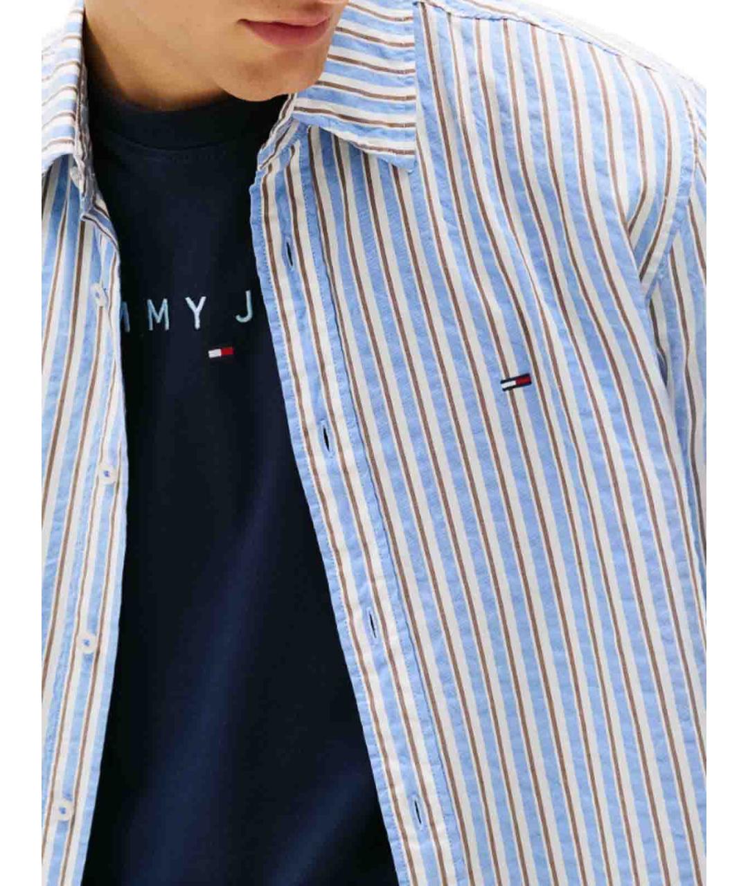 TOMMY HILFIGER Голубая хлопковая кэжуал рубашка, фото 3