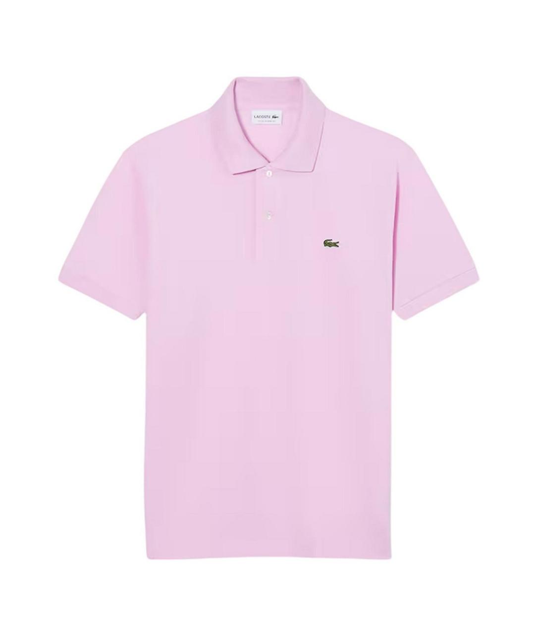 LACOSTE Розовое хлопковое поло с коротким рукавом, фото 1