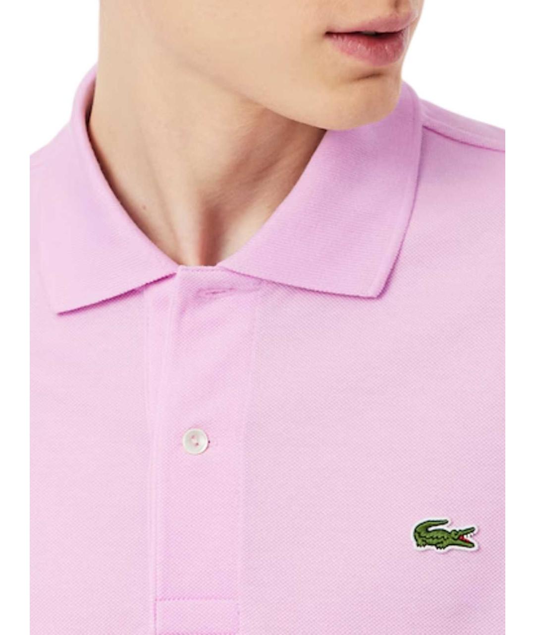 LACOSTE Розовое хлопковое поло с коротким рукавом, фото 4