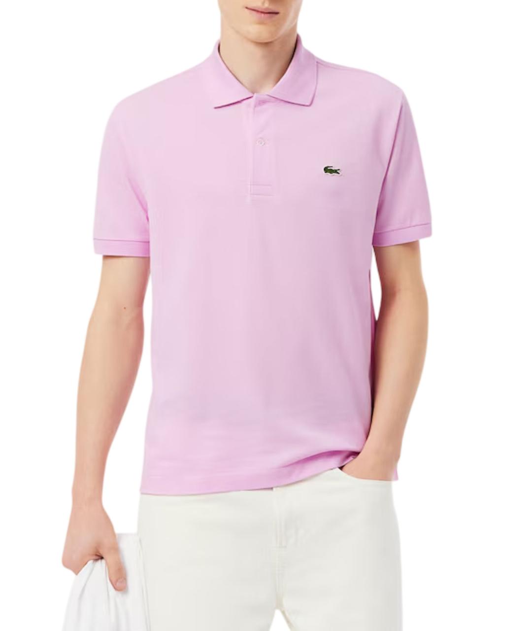 LACOSTE Розовое хлопковое поло с коротким рукавом, фото 3