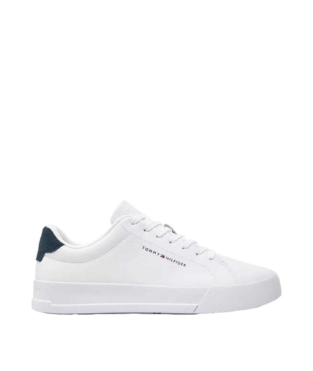 TOMMY HILFIGER Белые кожаные низкие кроссовки / кеды, фото 1