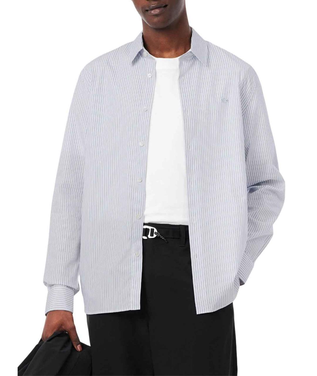 LACOSTE Голубая хлопковая классическая рубашка, фото 4