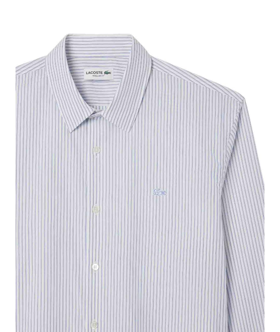 LACOSTE Голубая хлопковая классическая рубашка, фото 2