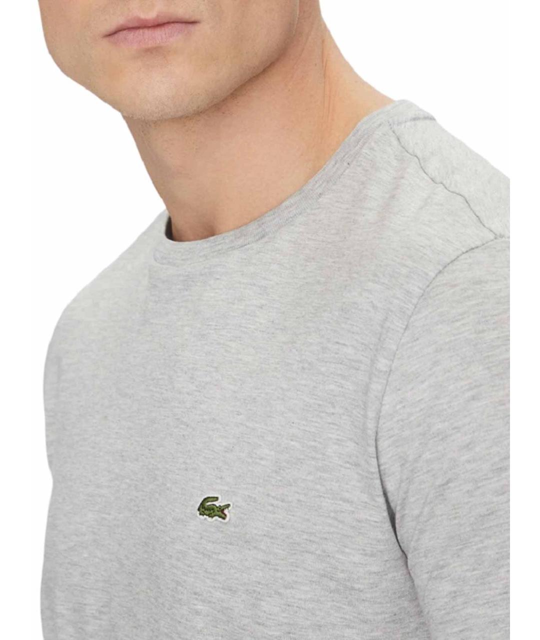 LACOSTE Серая хлопковая футболка, фото 5