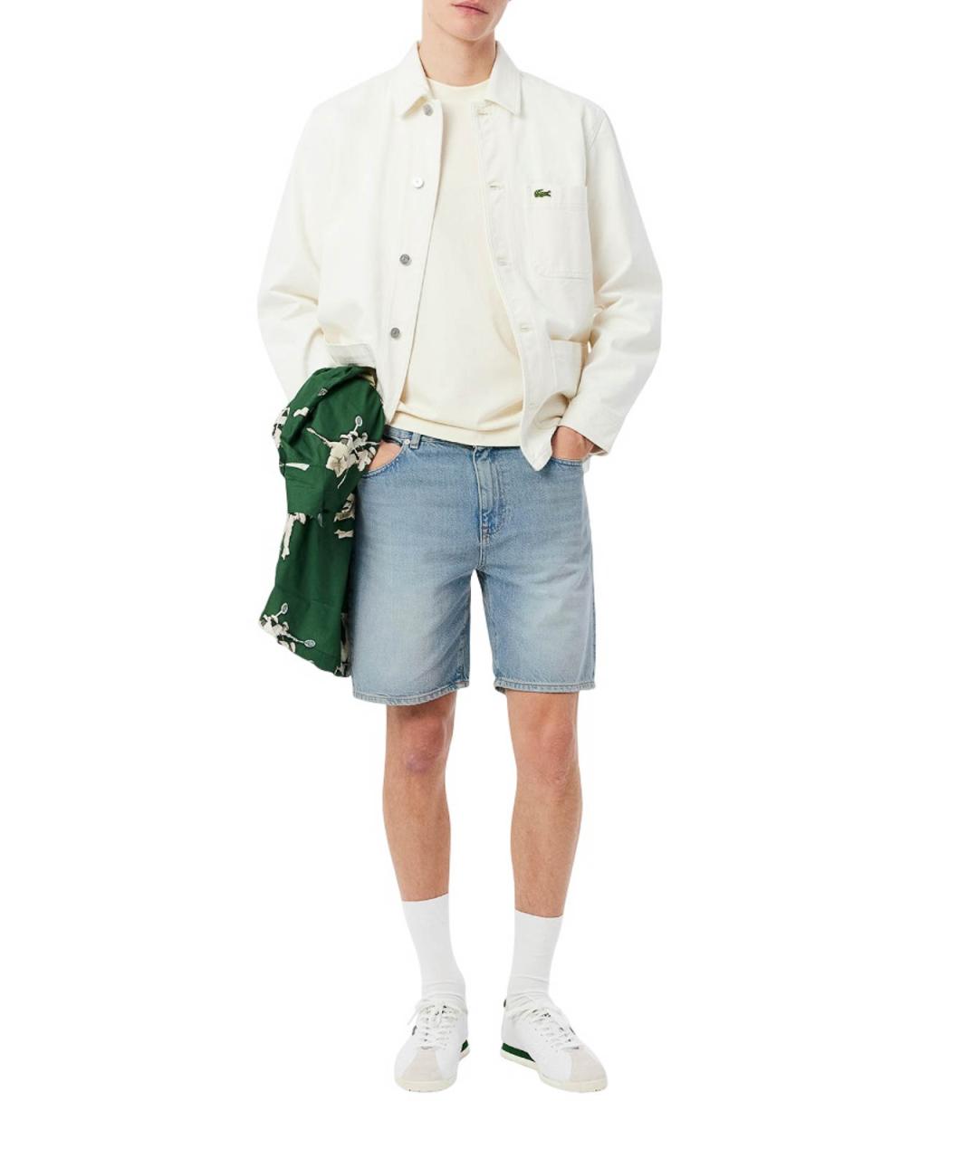 LACOSTE Голубые хлопковые шорты, фото 4