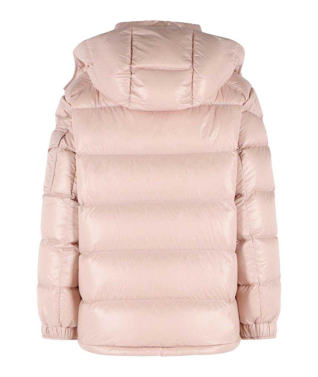 MONCLER Розовый полиамидовый пуховик, фото 2