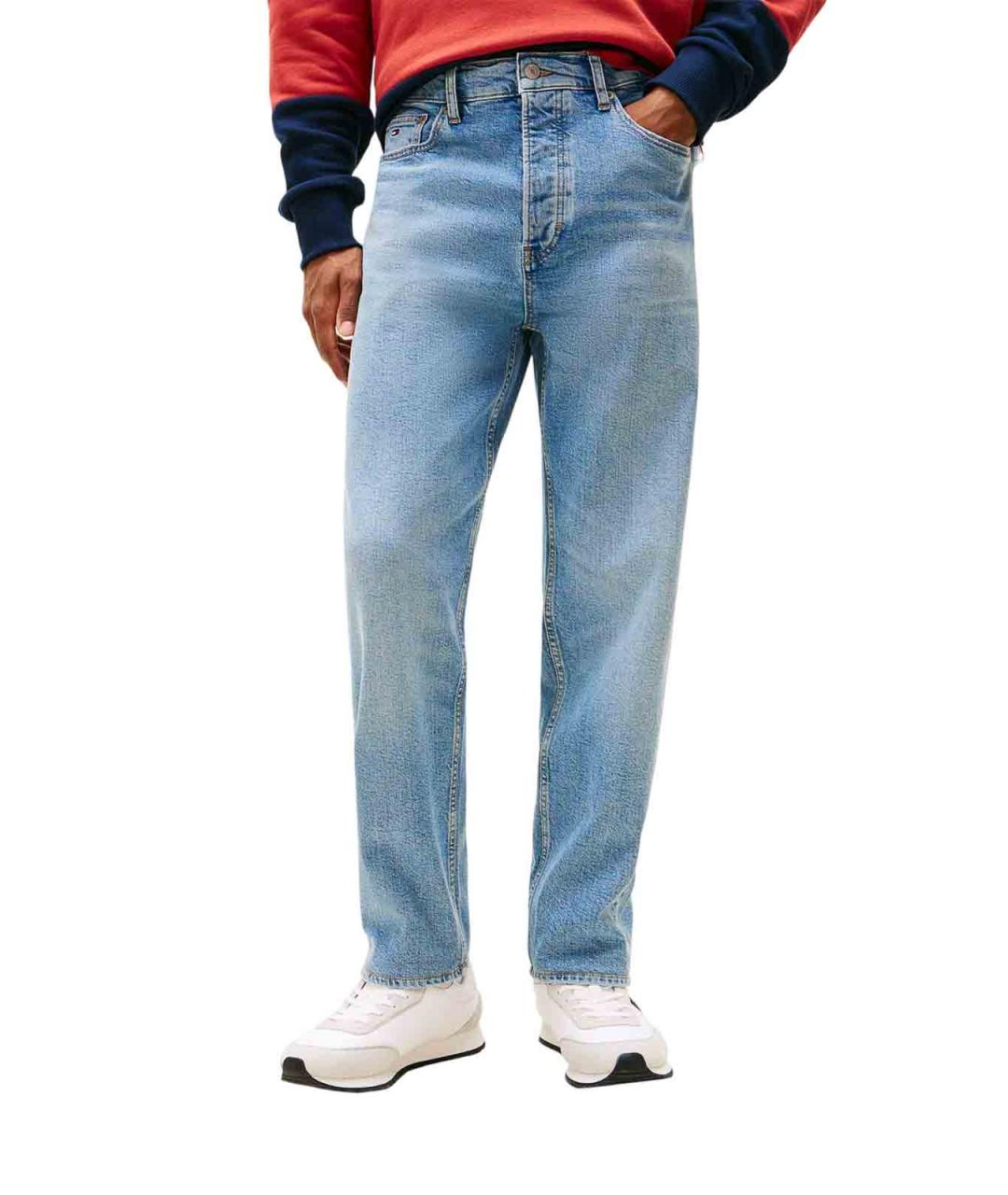TOMMY HILFIGER Голубые хлопковые прямые джинсы, фото 2