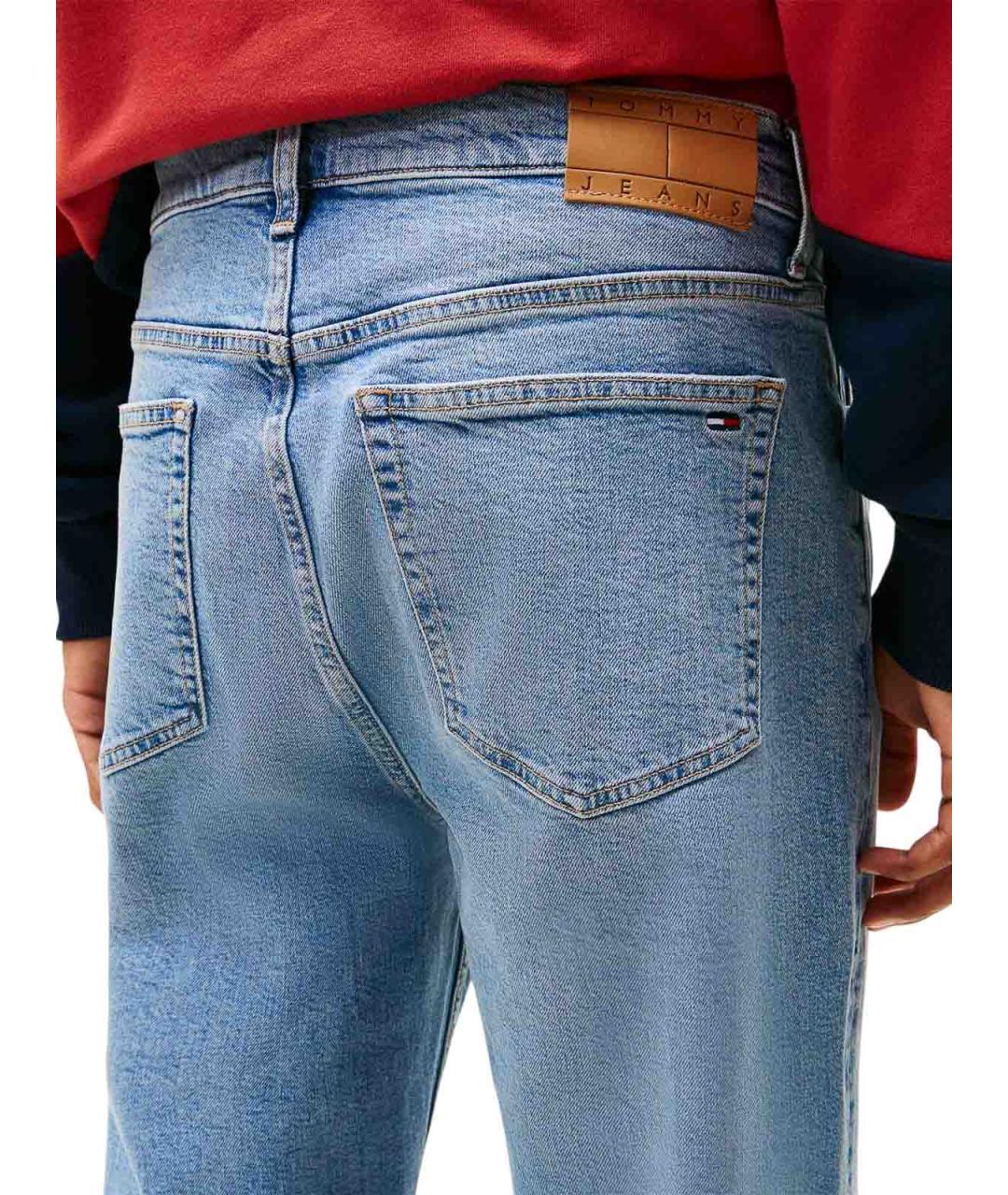 TOMMY HILFIGER Голубые хлопковые прямые джинсы, фото 5