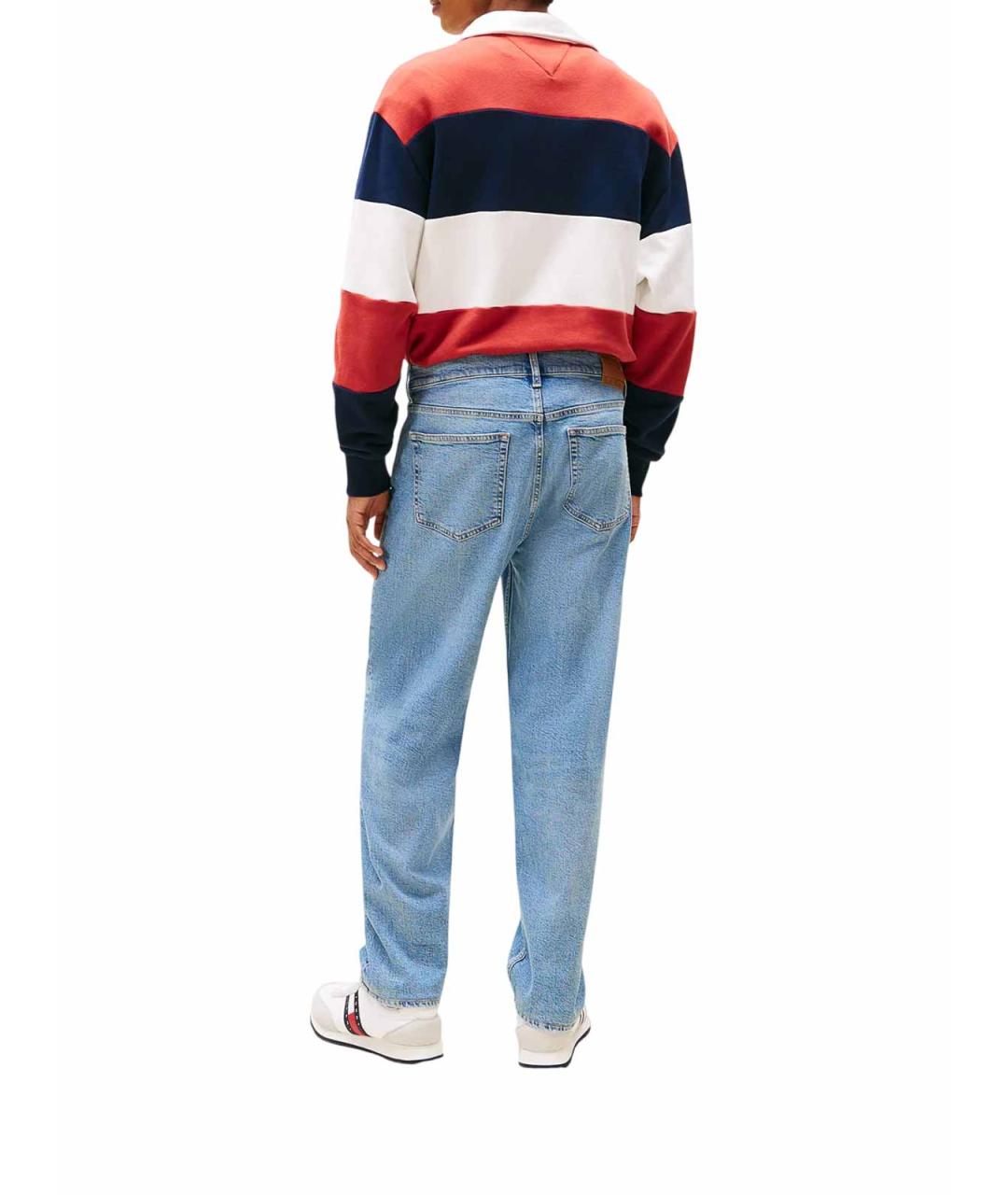 TOMMY HILFIGER Голубые хлопковые прямые джинсы, фото 4