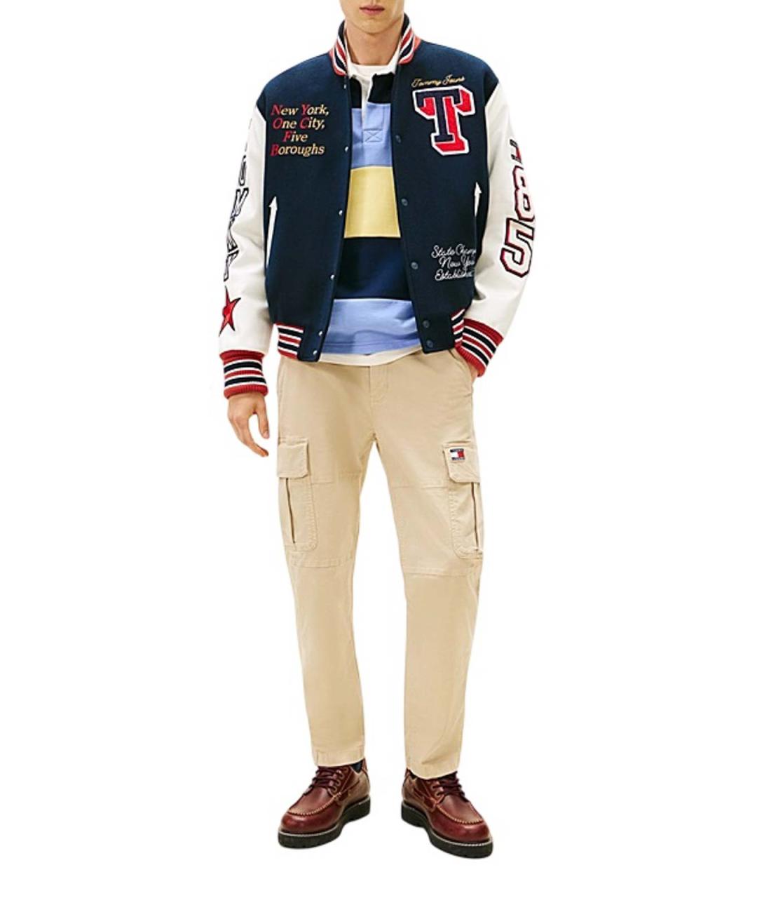 TOMMY HILFIGER Бежевые хлопковые повседневные брюки, фото 4