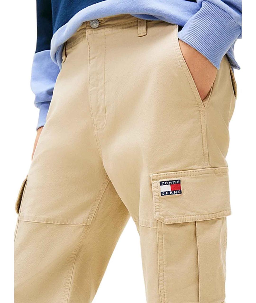 TOMMY HILFIGER Бежевые хлопковые повседневные брюки, фото 3