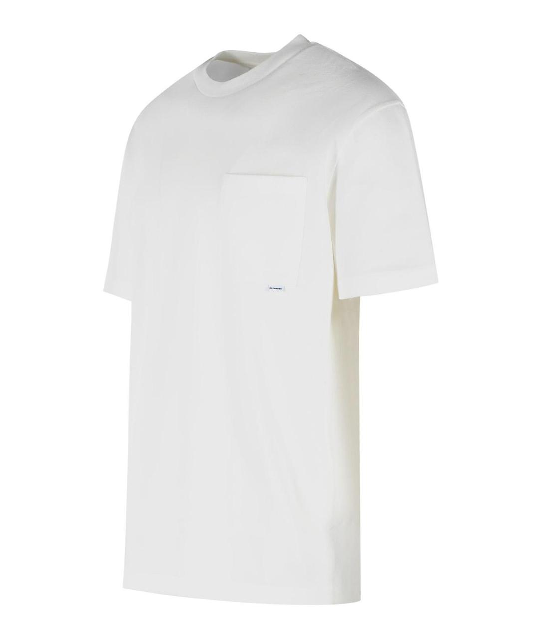 JIL SANDER Белая хлопковая футболка, фото 3