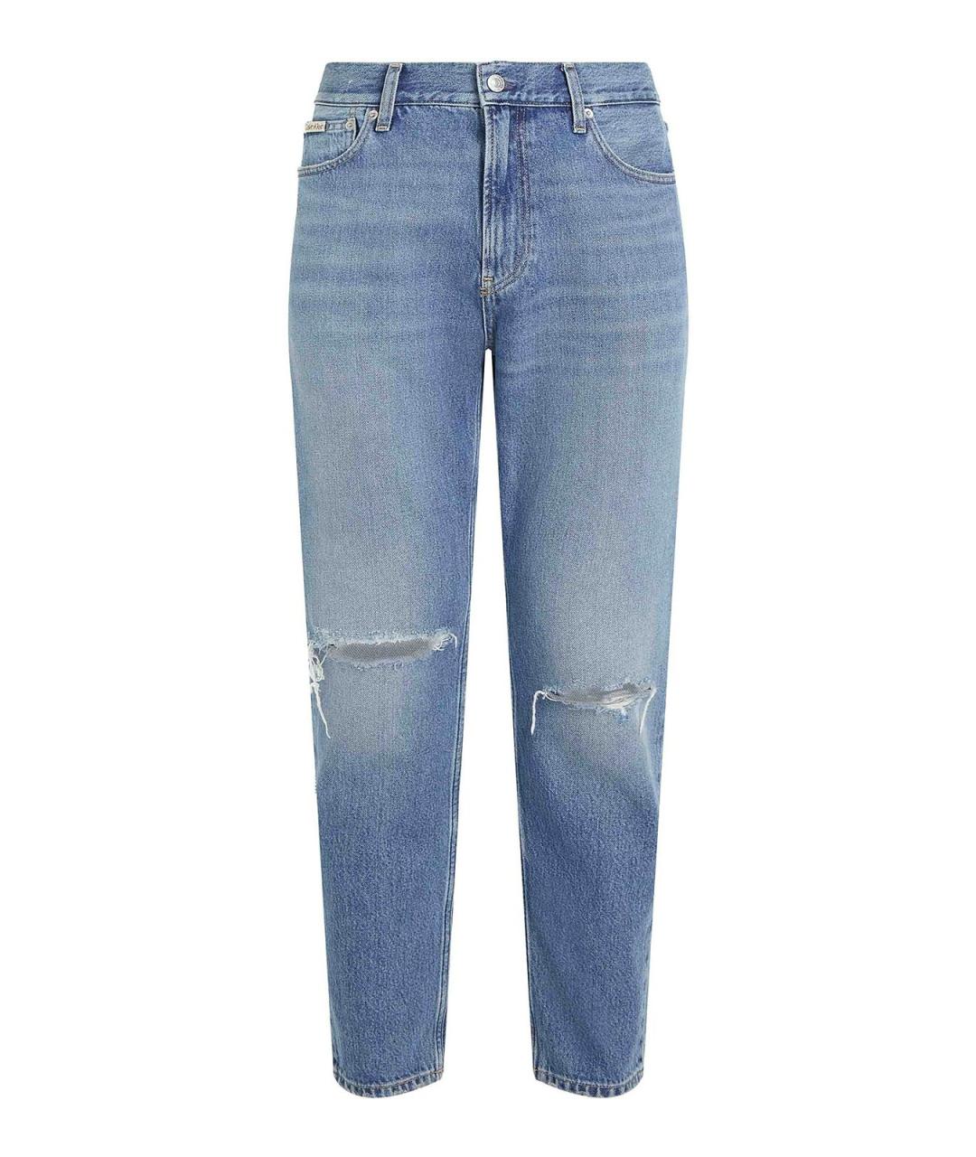 CALVIN KLEIN Голубые хлопковые прямые джинсы, фото 1
